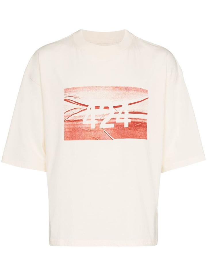 424 425 Logo Tee Wht - Neutrals