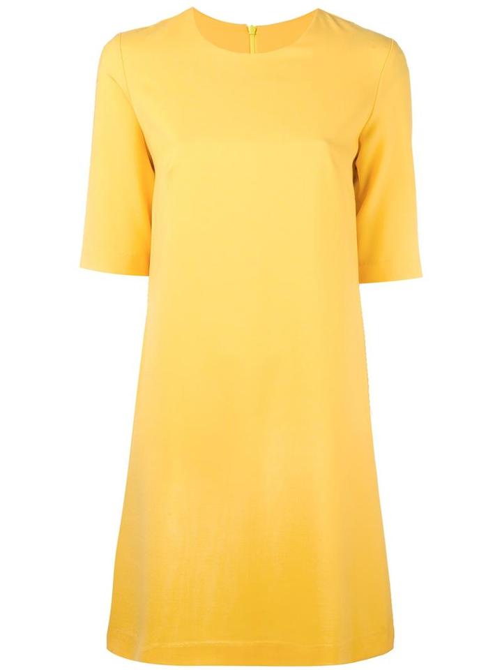 Ultràchic Shortsleeved Flared Dress, Women's, Size: 44, Yellow/orange, Spandex/elastane/wool