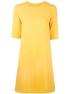 Ultràchic Shortsleeved Flared Dress, Women's, Size: 44, Yellow/orange, Spandex/elastane/wool