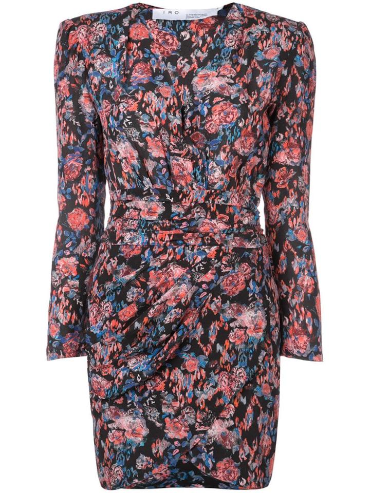 Iro Floral Print Silk Dress - Black