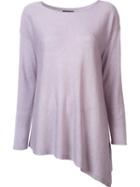 Eileen Fisher Asymmetric Hem Jumper, Women's, Size: Xl, Pink/purple, Lyocell/merino