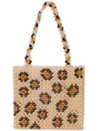Susan Alexandra Leopard Pattern Beaded Tote - Brown