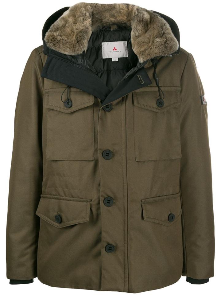 Peuterey Padded Parka Coat - Green