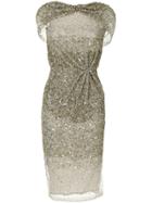 Rachel Gilbert Sequins Midi Dress - Metallic