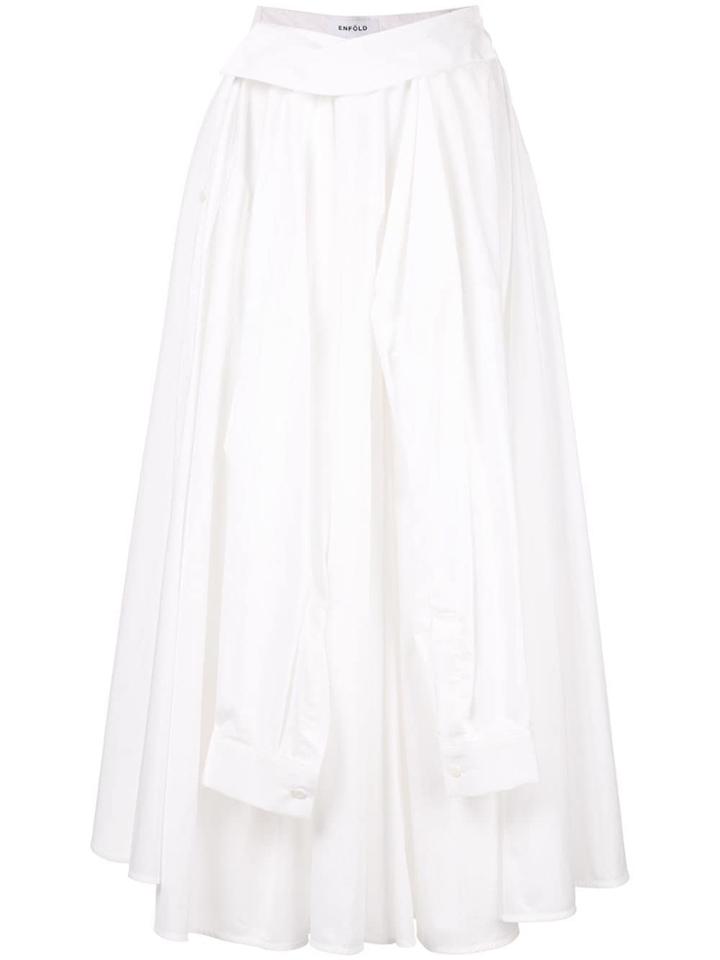 Enföld Shooting-sleeve Long Skirt - White