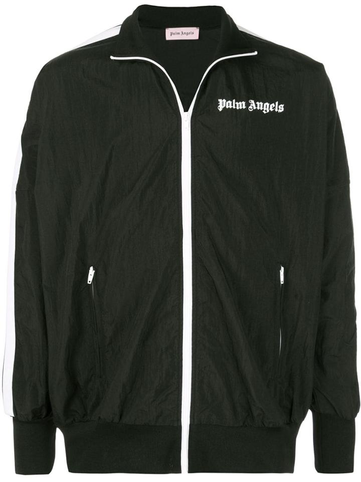 Palm Angels Contrast Stripe Bomber Jacket - Black