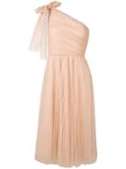 Red Valentino One Shoulder Tulle Dress - Neutrals
