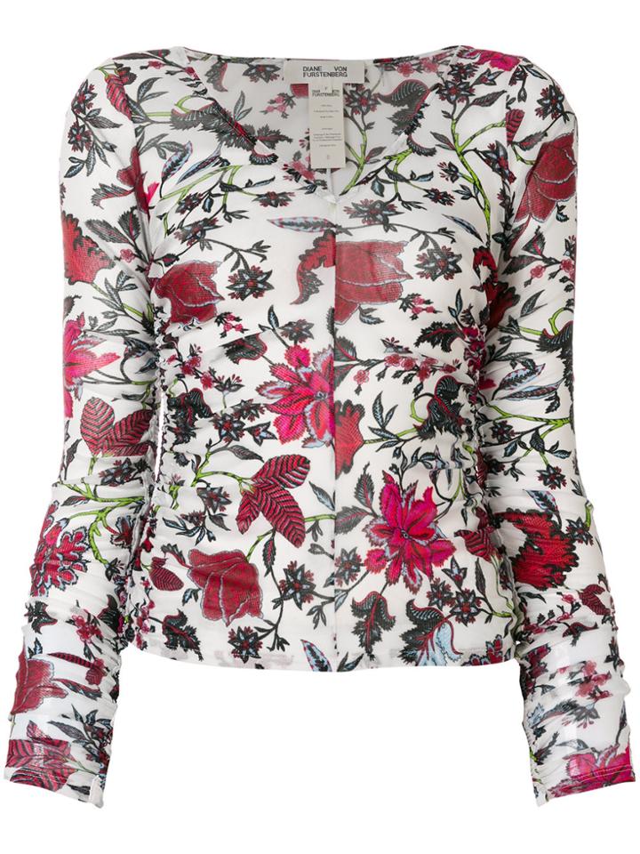 Diane Von Furstenberg Sheer Floral Print Top - Multicolour