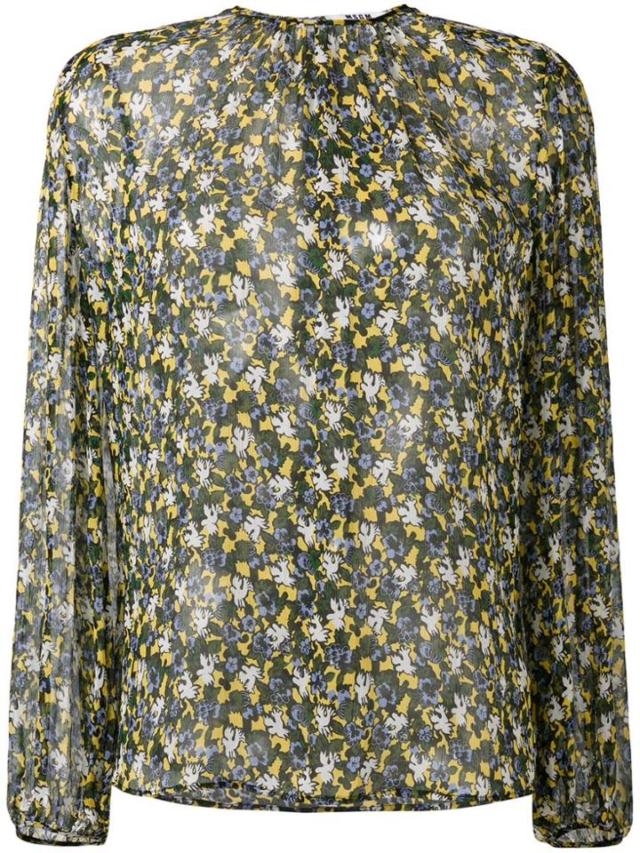 Msgm Dove & Flower Print Blouse - Multicolour