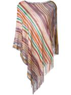 Missoni Striped Knitted Poncho, Women's, Polyamide/viscose/metallized Polyester