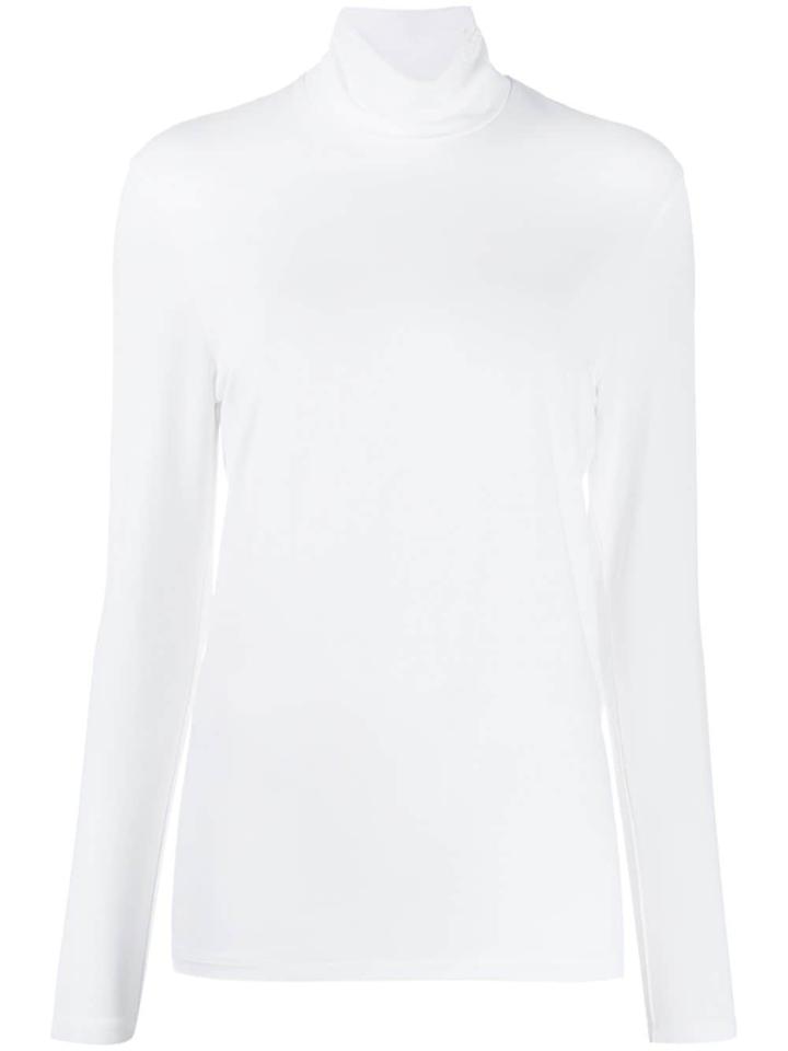 Lacoste Turtle-neck Fitted Top - White
