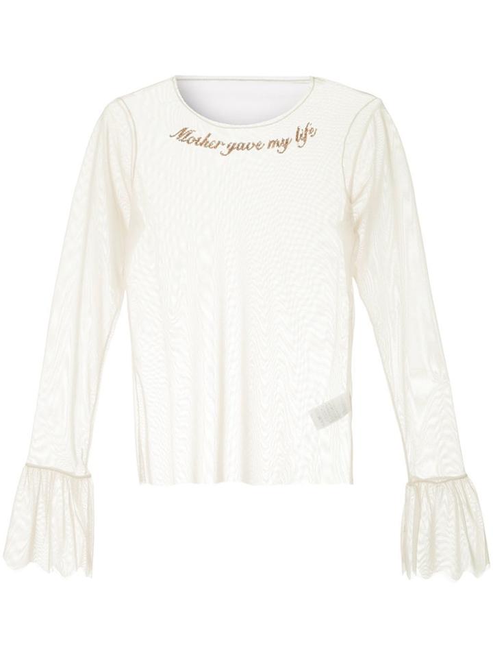 Tu Es Mon Trésor Mesh Longsleeved Jersey - Neutrals