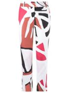 Andrea Marques - Printed Skinny Trousers - Women - Cotton - 36, White, Cotton