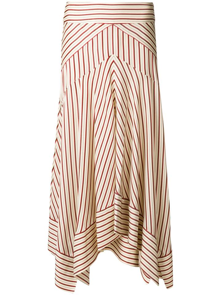Diane Von Furstenberg Striped Asymmetric Hem Skirt - Multicolour