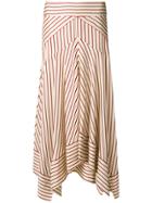 Diane Von Furstenberg Striped Asymmetric Hem Skirt - Multicolour