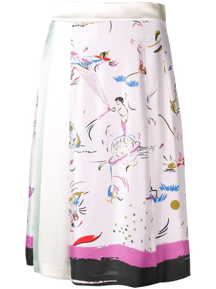 Tory Burch Painted-border Skirt - Purple