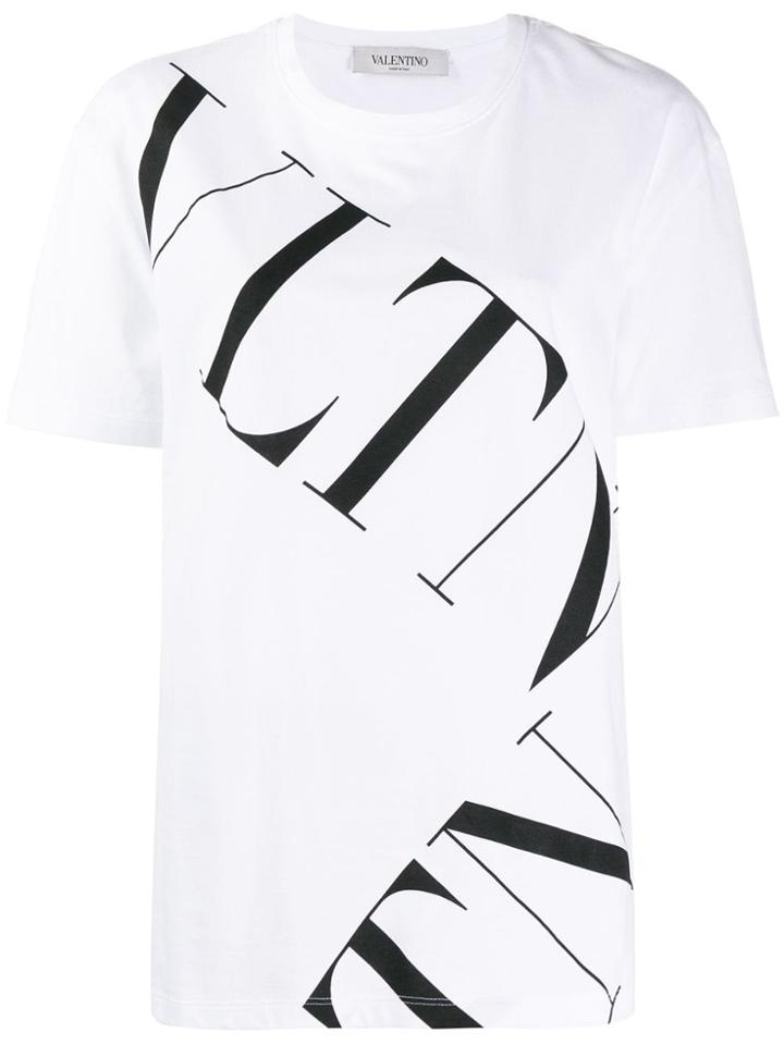 Valentino Large Contrasting Logo T-shirt - White