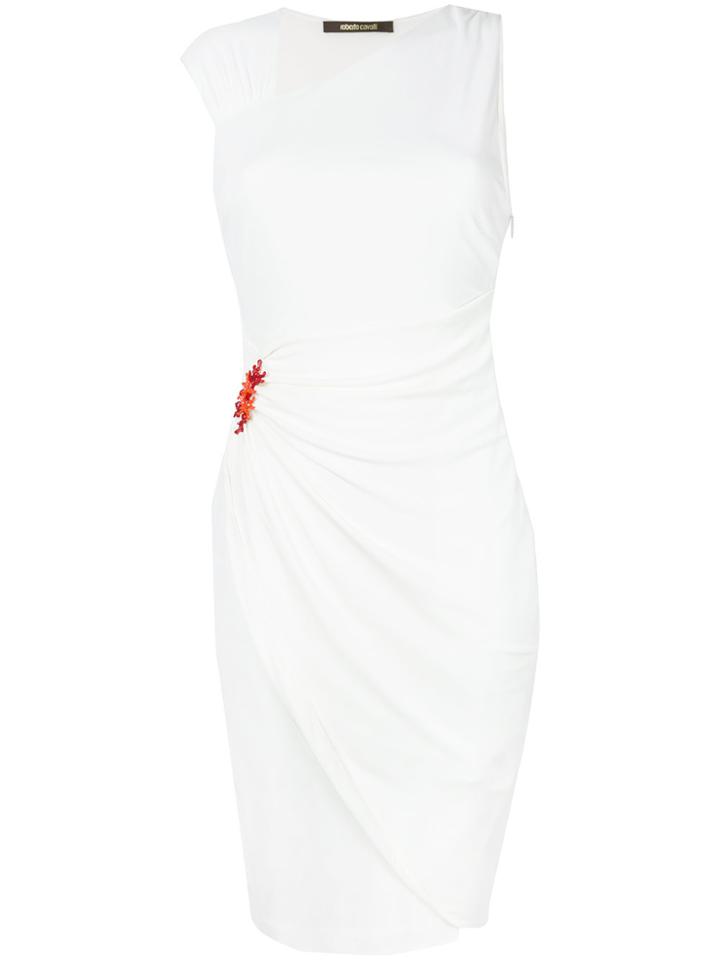 Roberto Cavalli Asymmetric Fitted Dress - White