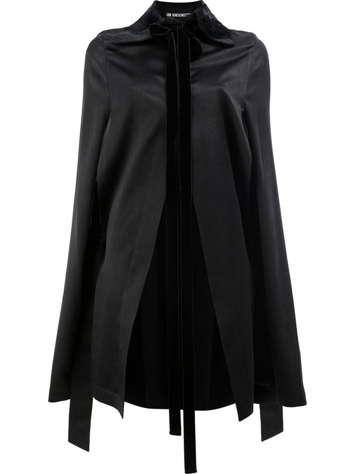 Ann Demeulemeester - Bow Tie Cape - Women - Cotton/polyester/acetate/rayon - 38, Black, Cotton/polyester/acetate/rayon