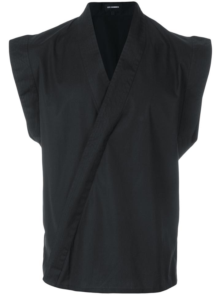 Les Hommes V-neck Sleeveless Shirt - Black