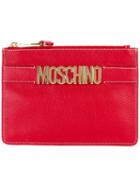 Moschino Logo Strap Clutch, Women's, Red, Calf Leather