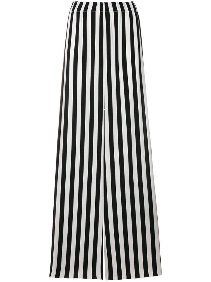 Federica Tosi Striped Wide-leg Trousers - Black