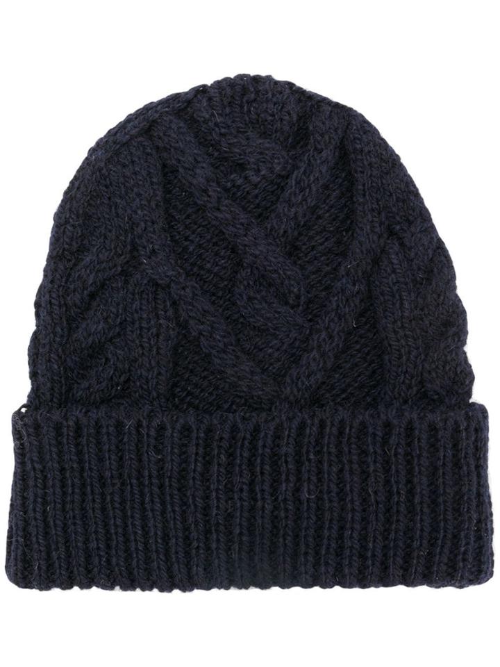 Thom Browne Aran Cable Hat - Blue