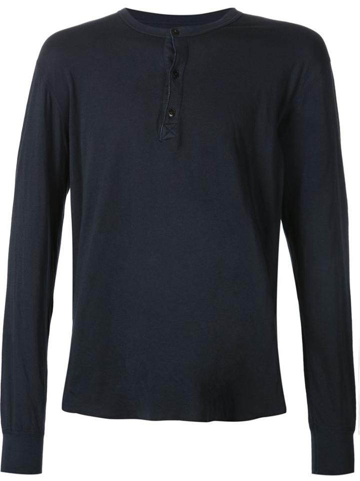321 Longsleeved Henley T-shirt, Men's, Size: Small, Black, Cotton/polyester