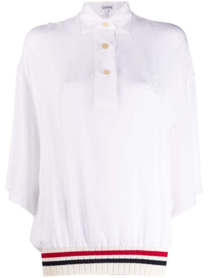 Loewe Ribbed Trim Polo Shirt - White