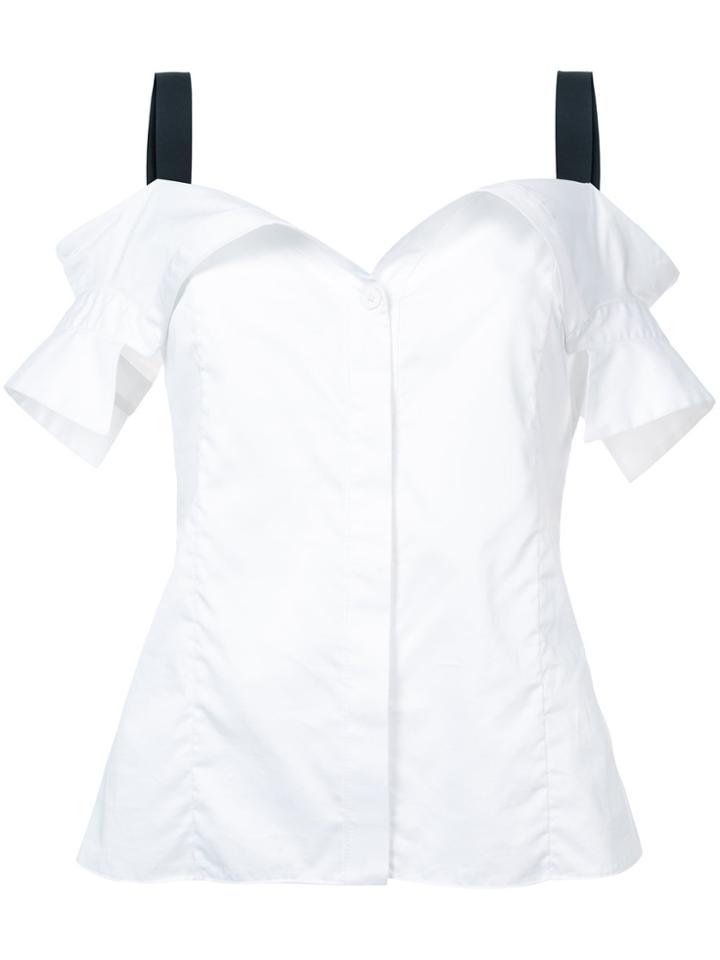 Jason Wu Contrast Strap Cold-shoulder Shirt - White