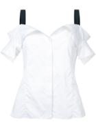 Jason Wu Contrast Strap Cold-shoulder Shirt - White