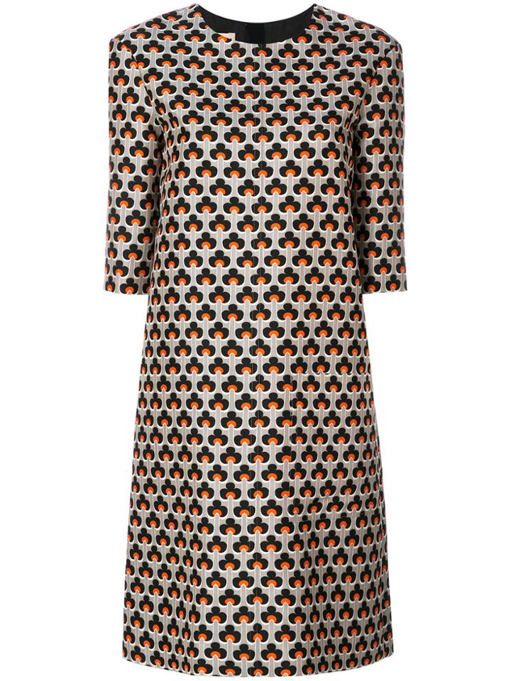 Marni Portrait Print Shift Dress - Grey