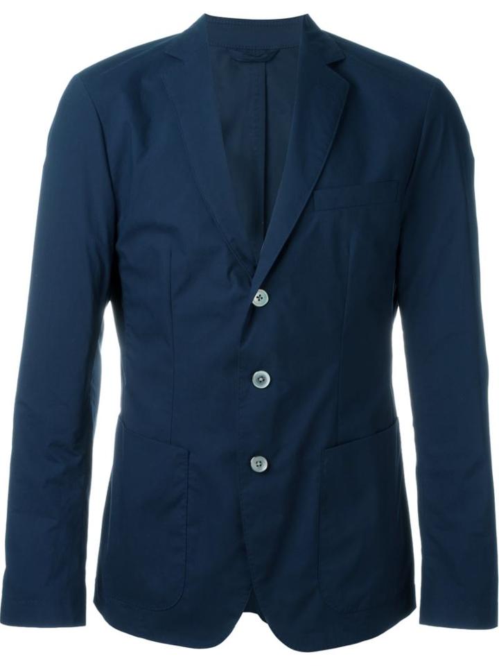 Boss Hugo Boss Three Button Blazer, Men's, Size: 48, Blue, Cotton