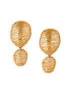 Lanvin Vintage 'behive' Clip-on Earrings, Women's, Metallic