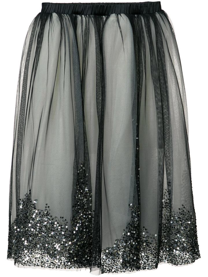 Loyd/ford - Embellished Tulle Layer Skirt - Women - Silk/sequin - 2, Women's, Black, Silk/sequin