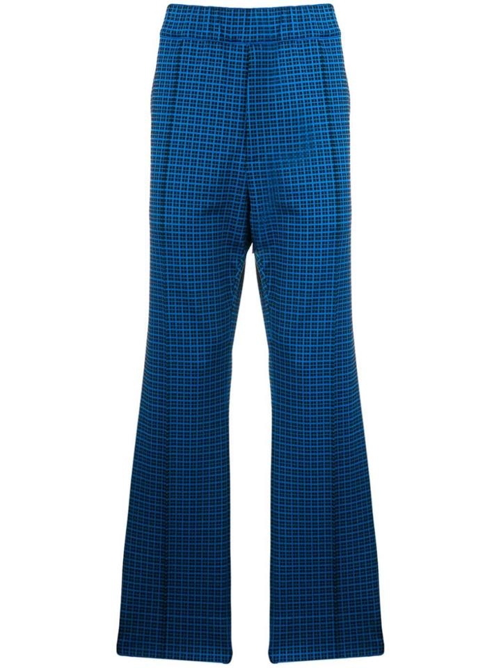 Marni Check Print Trousers - Blue