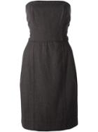 Yves Saint Laurent Vintage Strapless Dress, Women's, Size: 38, Grey