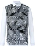 Neil Barrett Zig-zag Applique Shirt, Men's, Size: 40, White, Cotton