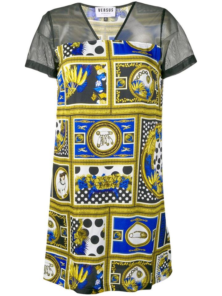 Versus Printed Mini Dress - Gold