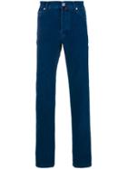 Kiton Straight Leg Solid Jeans - Blue