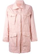 Ermanno Scervino Multi-pockets Zipped Coat, Women's, Size: 36, Pink/purple, Cotton/cupro/metallic Fibre/silk