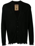 Uma Wang Frayed Detail Knit Cardigan - Black
