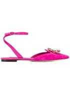 Dolce & Gabbana Crystal Embellished Flats - Pink & Purple