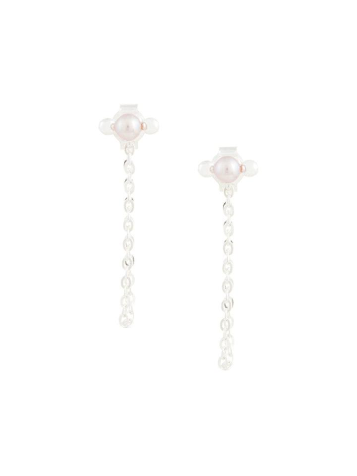 Karen Walker Vermeer Pearl Earrings - Silver