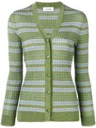 Courrèges Stripe Fitted Cardigan - Green