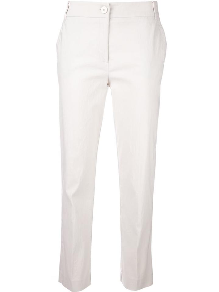 Twin-set Cropped Trousers, Women's, Size: Xl, Nude/neutrals, Viscose/polyamide/spandex/elastane