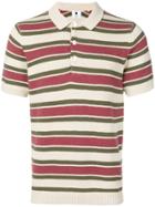 Nn07 Striped Knit Polo Shirt - Neutrals