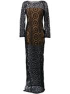 Alberta Ferretti Embroidered Maxi Dress - Black