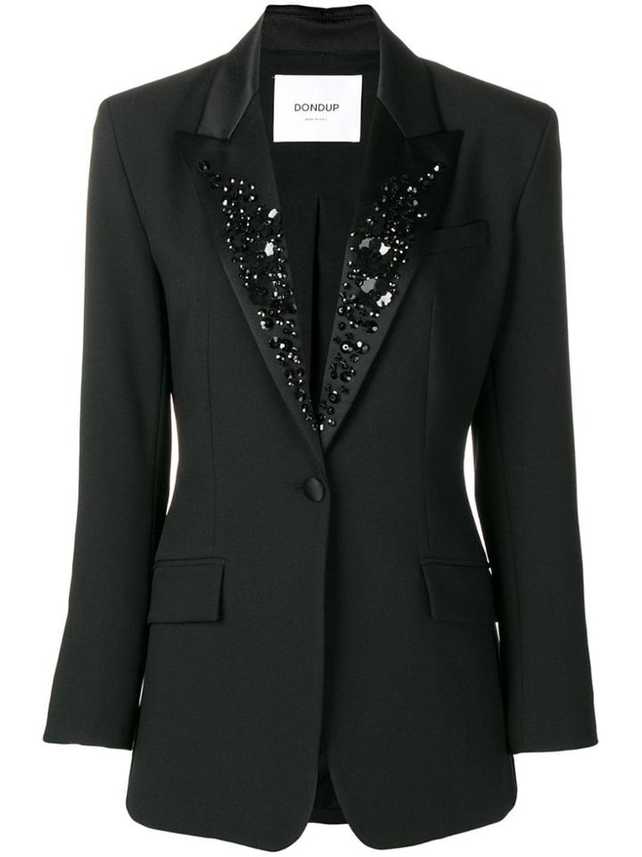 Dondup Embellished Lapel Blazer - Black