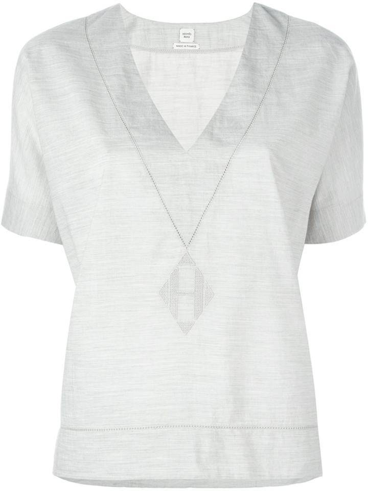 Hermès Vintage Triangular Boxy Blouse - Grey